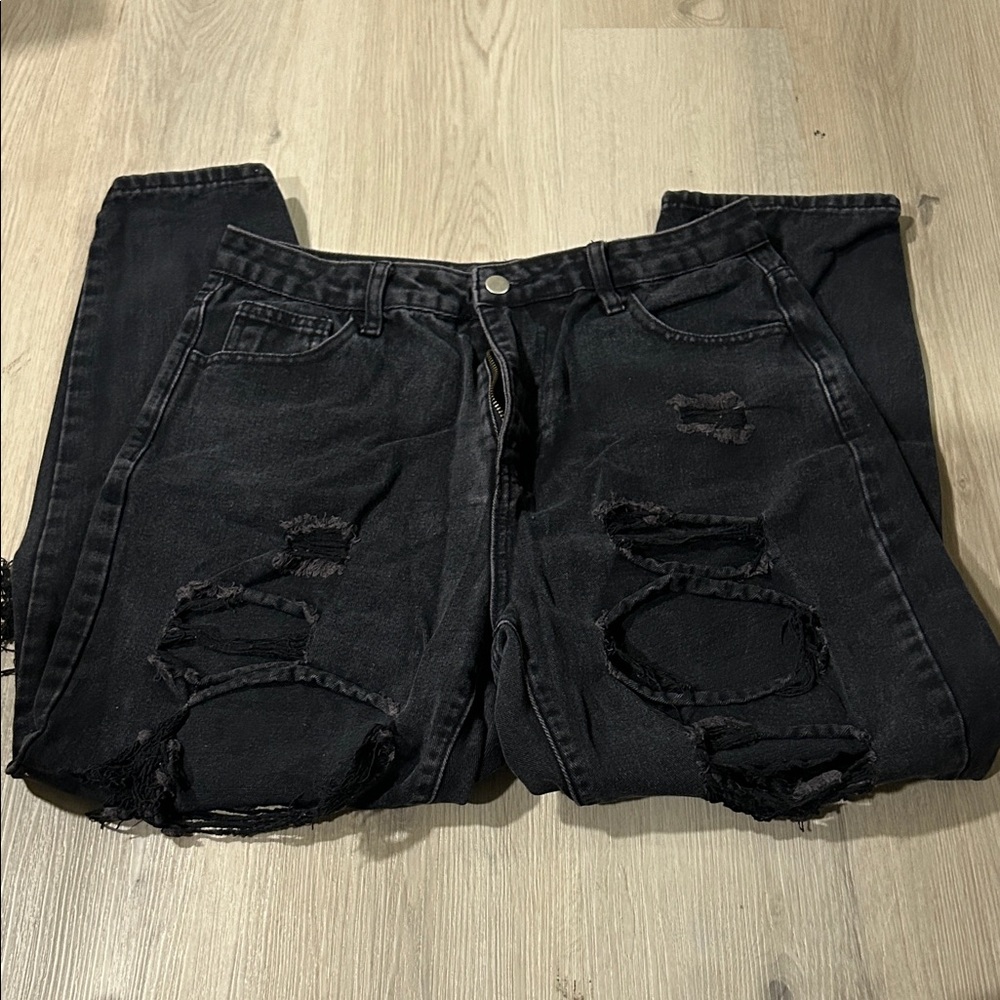 SHEIN Black Distressed Women's Jeans